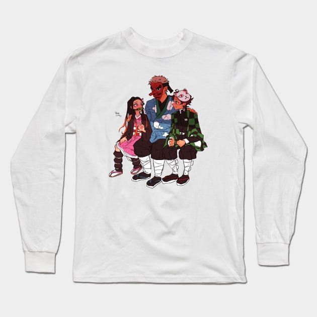 urokodaki and kids Long Sleeve T-Shirt by parjums